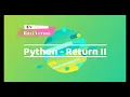 Function Hindi Tutorial Part 3 Python Return Statement What is Return in Python
