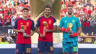  شاهد مراسم تتويج منتخب إسبانيا بلقب كأس العالم            كأس العالم     دندنها