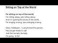 I'm Sitting on Top of the World w:lyrics