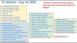 Exciting AI Updates Weekly - August 14 2026