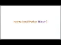 How to install Python Tkinter package