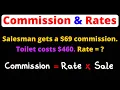 Solve for Commissions and Rates Word Problems Eat Pi