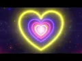 Neon Lights Love Heart Tunnel and Romantic Abstract Glow Particles 4K Moving Wallpaper Background