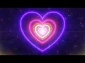 Neon Lights Love Heart Tunnel and Romantic Abstract Glow Particles 4K Moving Wallpaper Background