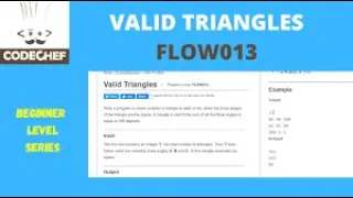 CodeChef - Beginner s problems Valid Triangles FLOW013