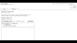 Warmup-1 pos - neg Python Tutoriall Codingbat com