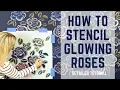 How To Stencil Glowing Rose Wallpaper With Metallic Paint