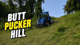 Bush Hogging Butt Pucker Hill with LS MT473 Tractor