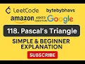 118 Pascal s Triangle Leet code Problem asked in GOOGLE and Amazon