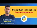 Python Class-34 Python String Functions Escape Sequences in Telugu