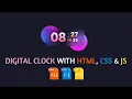 Digital Clock With Colorful Glowing Effect Using Html Css Javascript