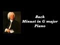 Lagu Bach - Minuet in G major in Piano (BWV Anh 114)
