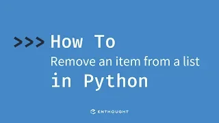 How to remove an item from a list in Python