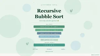 Recursive Bubble Sort in 10 minutes - Dry Run Code