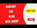 Highlight Text in Div onclick with jQuery HowToCodeSchool com