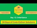 HackerRank Day 12 Inheritance problem solution in Python with Explanation 30 Days Of Code