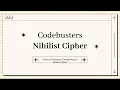 Decoding the Nihilist Cipher Science Olympiad Codebusters
