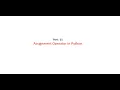 Part - 11 Assignment Operator in python Hindi Language