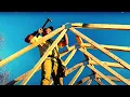 NO EQUIPMENT NEEDED Putting Roof Trusses On Our 24x24 Garage