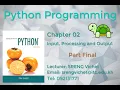Chapter02 Input Processing and Output Part Final