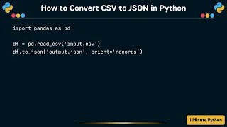 How to Convert CSV to JSON in Python