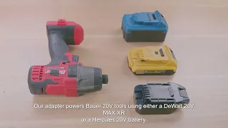 How to Use Hercules or DeWalt 20V Battery on Bauer Tools - No Charging