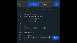 How to write a c Program to find the factorial of any number using recursion