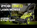 How To RYOBI 18V ONE Lawn Mower Assembly And Start Guide
