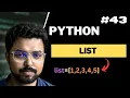 43 List in Python Sequence data type Python for Beginners in Hindi Full Course
