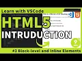 Learn with VSCode HTML for Beginners HTML Block-level and Inline Elements