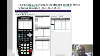 The population variance and St deviation on the Ti 84