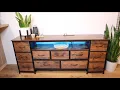 Huuger 63 Inch TV Stand Review for 65 70 Inch TV 11 Drawer Long Dresser with Power Outlets