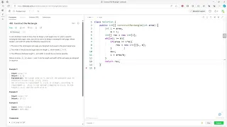 LeetCode 492 Construct the Rectangle Math Java