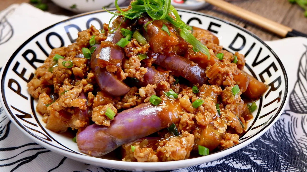 Super Easy Braised Eggplant in Garlic Sauce w/ Minced Meat  Chinese Brinjal with Pork Recipe