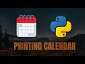 Printing Calendar in 2 lines of code Using python