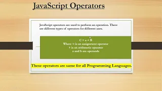 Lesson 2 JavaScript Variables Data Types and Operators