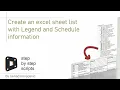 Dynamo - List of legends and schedules from the sheets exported to Excel