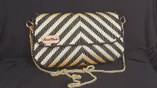 شنطه على شبك بلاستيك بطريقه سهله على المبتدئين كروشيه سامية سامية عارف 