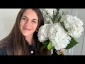 Veryhome White Hydrangea Artificial Flowers - 3Pcs 22 44In Large Faux Hydrangea Flowers Latex Real
