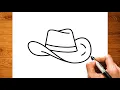 How To Draw Cowboy hat Easy Drawing Cowboy hat Easy Step by step