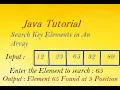 Java Program To Search Key Elements in An Array