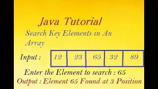Java Program To Search Key Elements in An Array