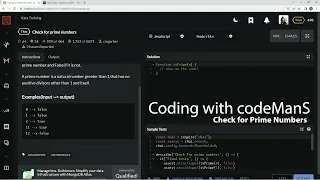 Codewars 7 kyu Check for Prime Numbers JavaScript