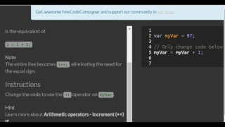 Increment a Number with Javascript freeCodeCamp Basic Javascript