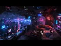 🎵 Chill Cybernetic Terrace: Rain and Ambient Music | Cyberpunk Bedroom over the City | 4K | 10 hours