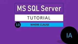 13 WHERE clause in SQL Server SQL Server Tutorial