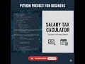 How to Build a Salary Tax Calculator in Python Finance Project Tax Logic If-Elif-Else Explained
