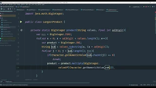 Project Euler Question 8 solution in Java Largest product in a series