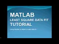 Matlab Least Squares Data Fit Tutorial