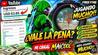 ¿Cuánto Gano con YouTube? 😱 ¿Vale la Pena Tanto Jugar Free fire? | MaiCool
